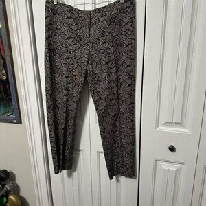 J Jill Pants Ankle Slim Paisley Black Womens 12